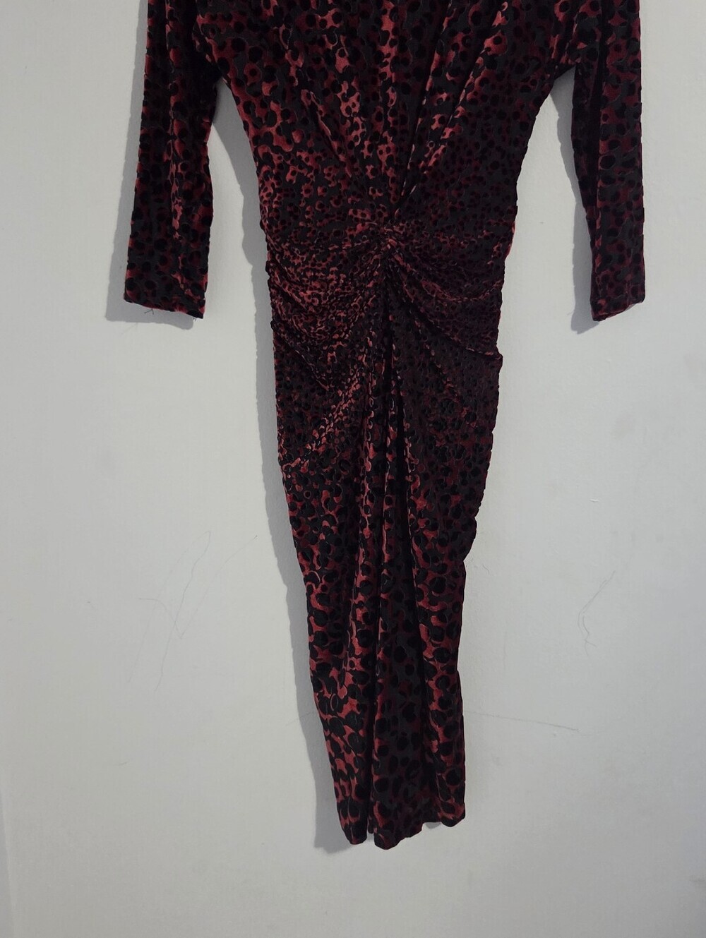 Taylor Ruched Velvet Midi Dress - Picture 5 of 6